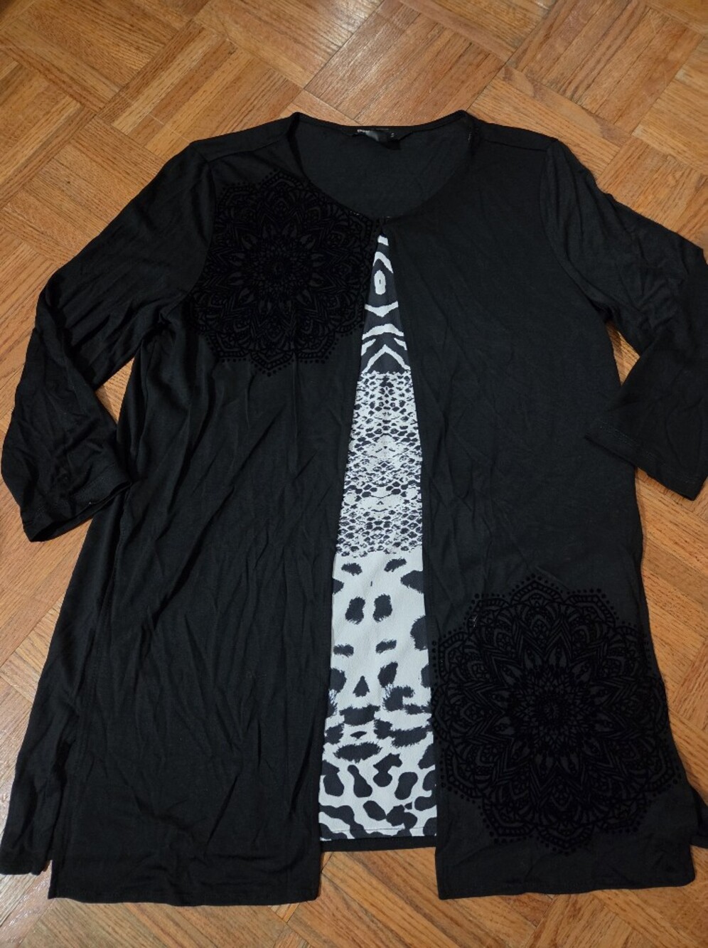 Desigual Women's Black Open Cardigan Top